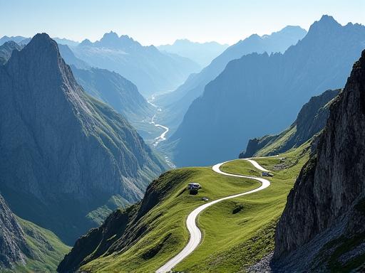 Winding Grossglockner High Alpine Road in the Austrian Alps